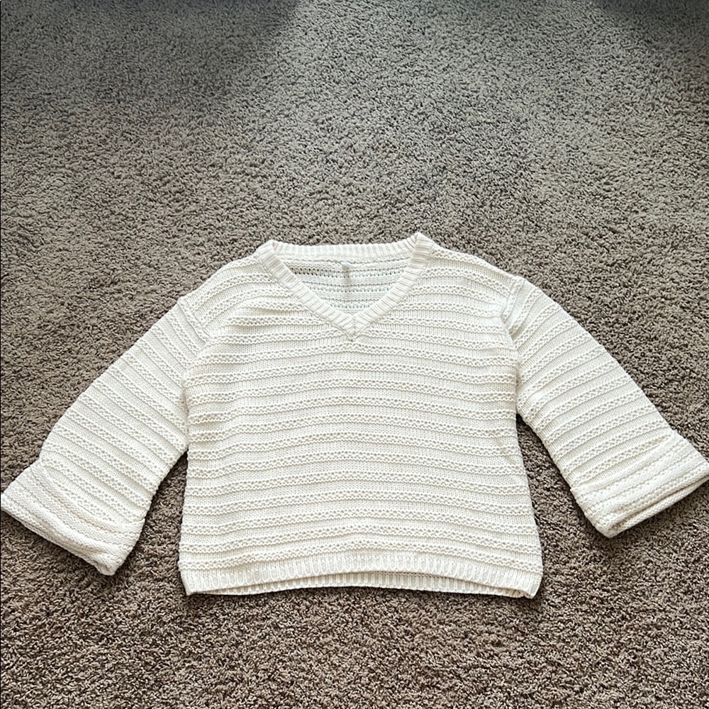 Wishlist White V-Neck Sweater